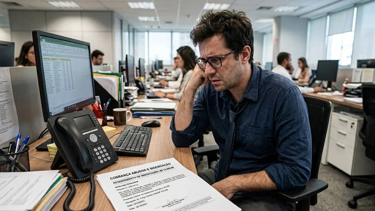 Celular mostrando cobrança de dívida publicada em um grupo de mensagens